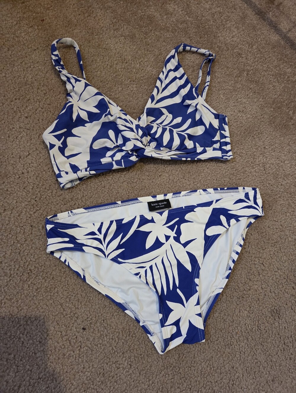 Kate Spade Blue & White Floral Bikini Set- Size M